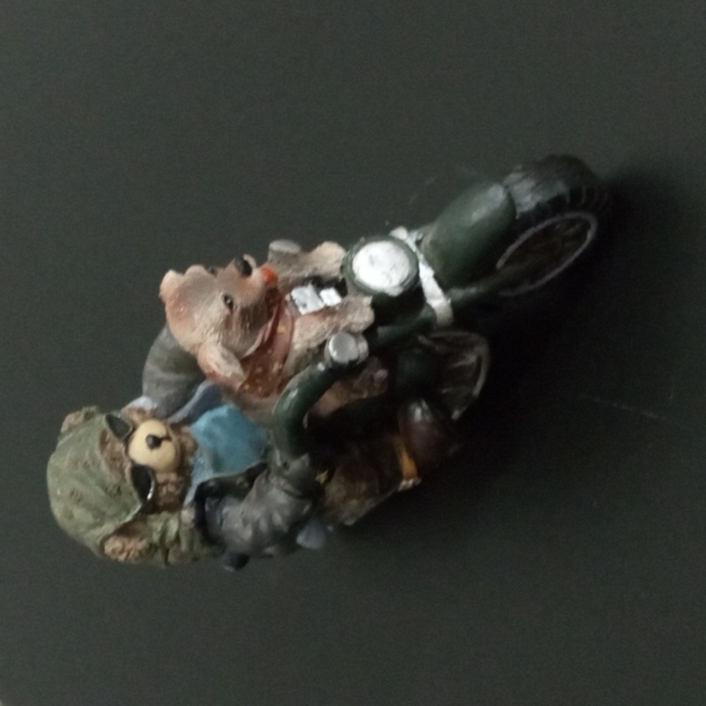 Bear Figurine on Motorcycle